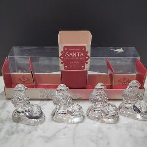 Williams Sonoma Santa Tiny Taper Holders - Red